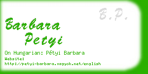 barbara petyi business card
