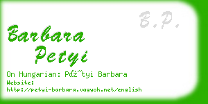 barbara petyi business card
